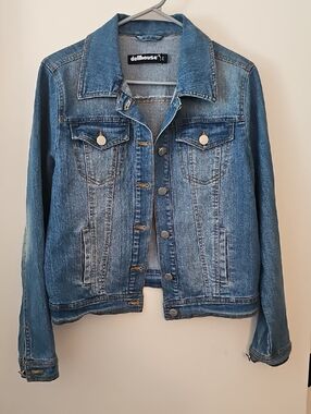 Dollhouse Medium Blue Denim Jacket - Women's Jean Coat Size Juniors Large